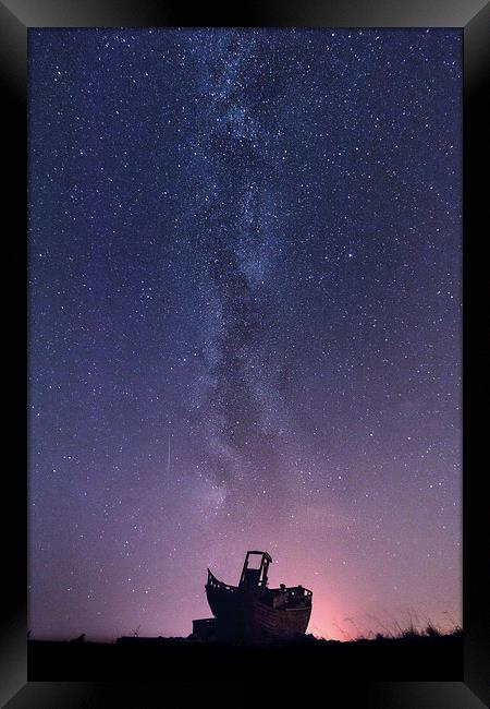  Dungeness under the Milky Way  Framed Print by Ian Hufton