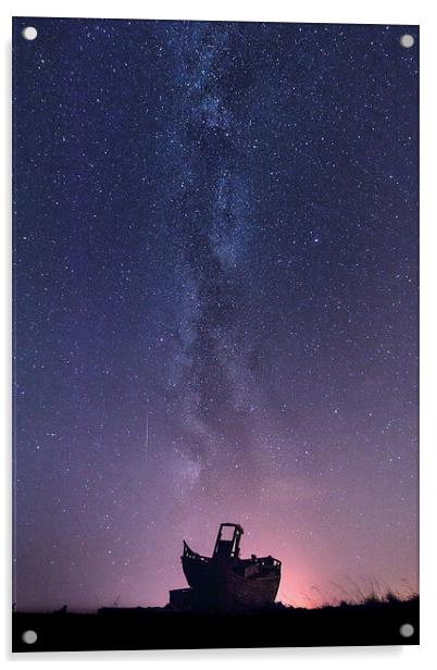 Dungeness under the Milky Way  Acrylic by Ian Hufton