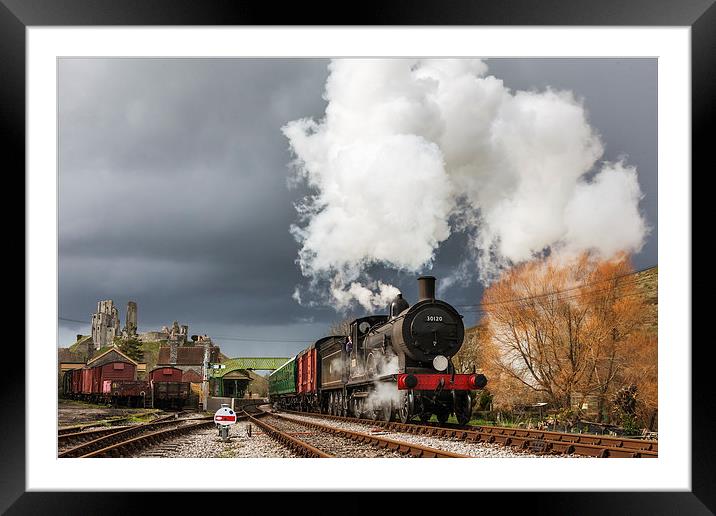  Leaving the storm at Corfe Castle Framed Mounted Print by Ian Duffield