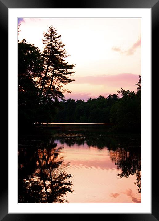Sunset over Lake Arrowhead, Maine Framed Mounted Print by Jean Scott