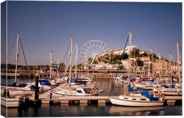 Torquay Harbour and Big Wheel Canvas Print by Jay Lethbridge