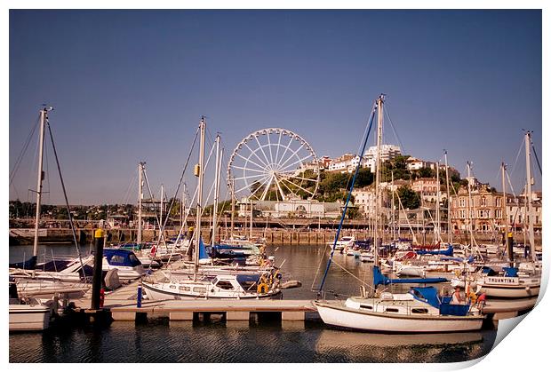Torquay Harbour and Big Wheel Print by Jay Lethbridge