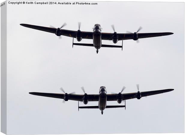  AVRO Lancasters head-on Canvas Print by Keith Campbell