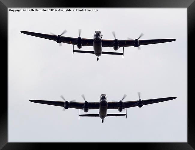  AVRO Lancasters head-on Framed Print by Keith Campbell