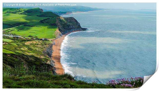 Golden Cap to Seatown Print by Brian Garner