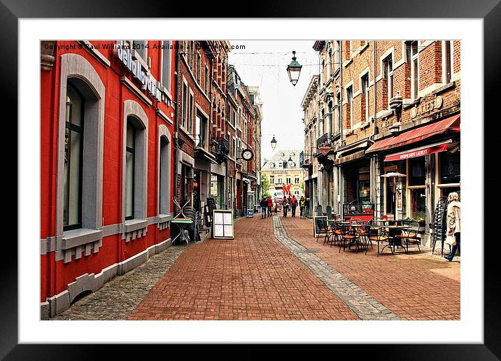  Street Scene- Belgium Framed Mounted Print by Paul Williams
