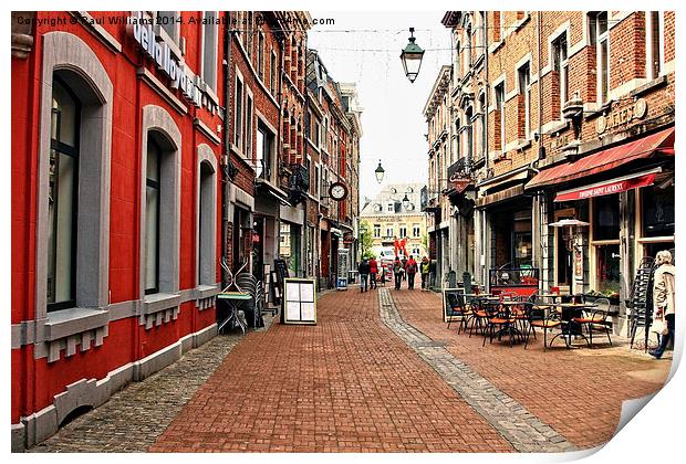  Street Scene- Belgium Print by Paul Williams