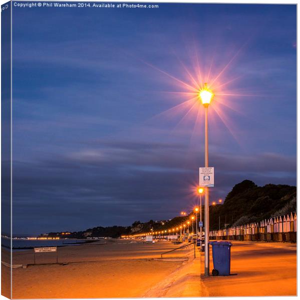  Lights on the seafront Canvas Print by Phil Wareham