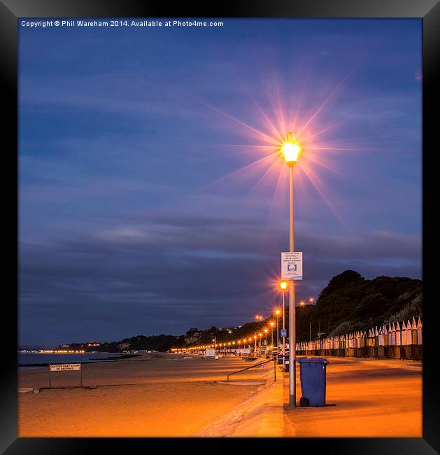  Lights on the seafront Framed Print by Phil Wareham