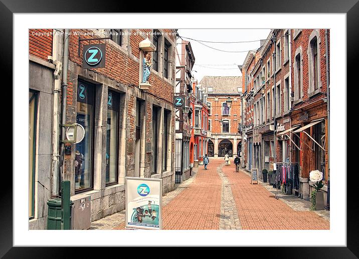  Narrow Street in Belgium Framed Mounted Print by Paul Williams