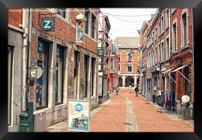  Narrow Street in Belgium Framed Print by Paul Williams