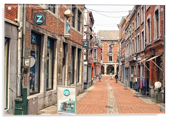 Narrow Street in Belgium Acrylic by Paul Williams