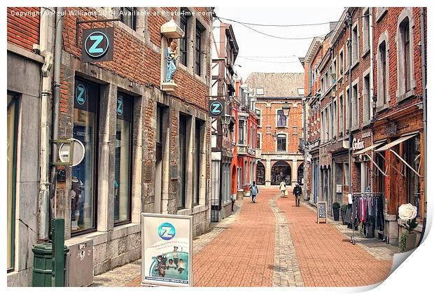  Narrow Street in Belgium Print by Paul Williams
