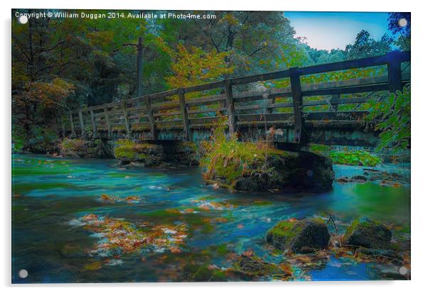  Millers Dale Foot Bridge. Acrylic by William Duggan
