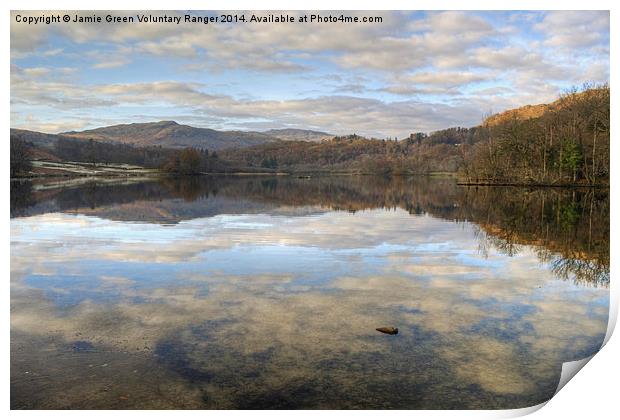  Rydal Water Reflections Print by Jamie Green