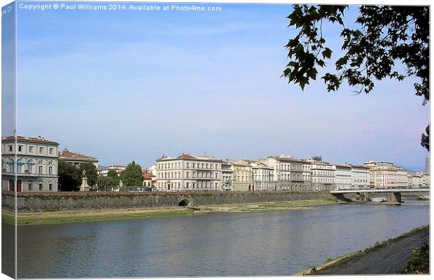 The River Arno in Florence 2 Canvas Print by Paul Williams
