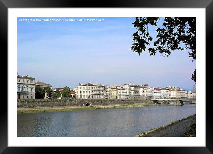 The River Arno in Florence 2 Framed Mounted Print by Paul Williams