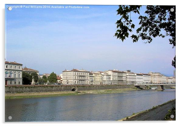 The River Arno in Florence 2 Acrylic by Paul Williams
