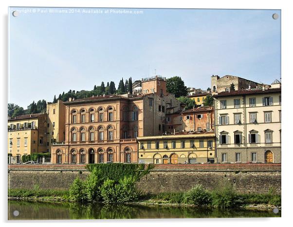  Riverside Buildings in Florence Acrylic by Paul Williams