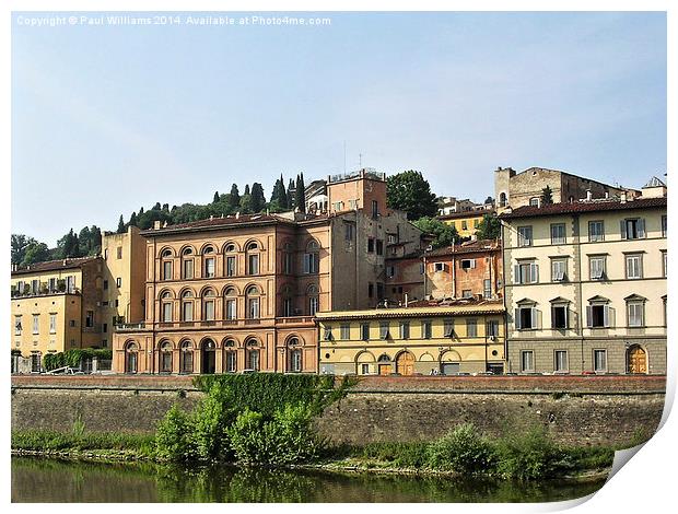  Riverside Buildings in Florence Print by Paul Williams