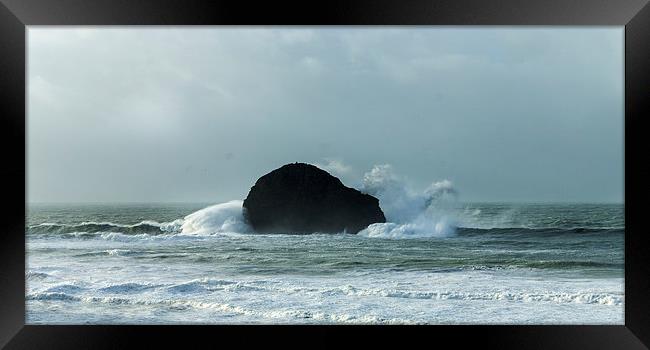 Winter Storms at Trebarwith Strand Framed Print by David Wilkins