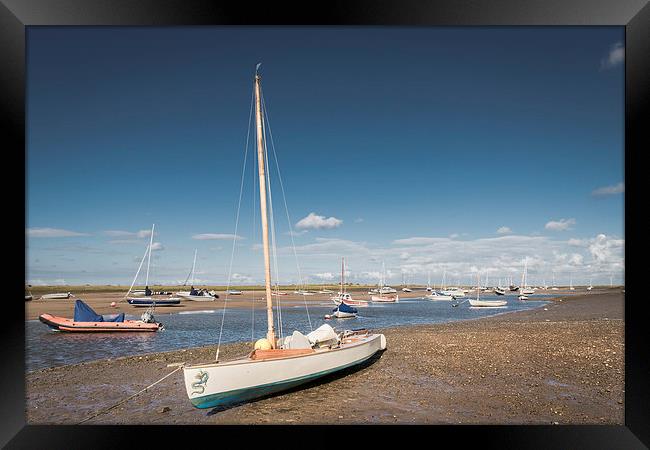  Brancaster Staithe at Low Tide Framed Print by Stephen Mole