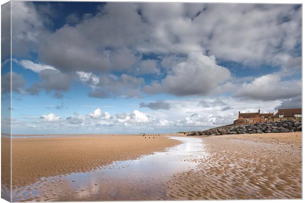  Brancaster Beach and the Royal West Norfolk Club  Canvas Print by Stephen Mole