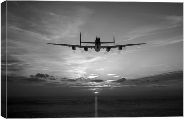 Farewell: Lancaster sunset black and white version Canvas Print by Gary Eason