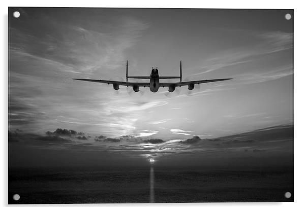 Farewell: Lancaster sunset black and white version Acrylic by Gary Eason