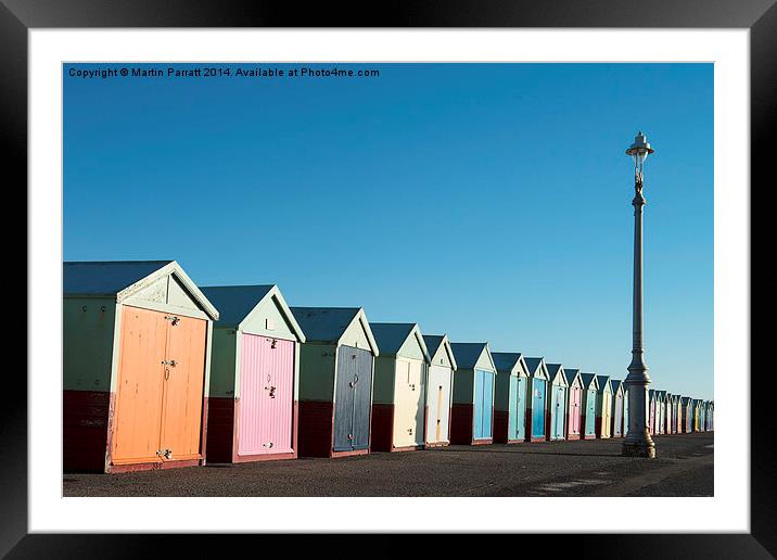 Beach Huts at  Hove Framed Mounted Print by Martin Parratt