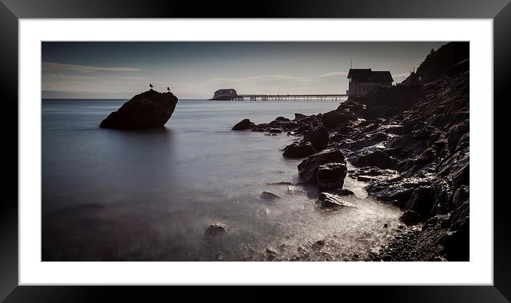  Mumbles pier rocks Framed Mounted Print by Leighton Collins