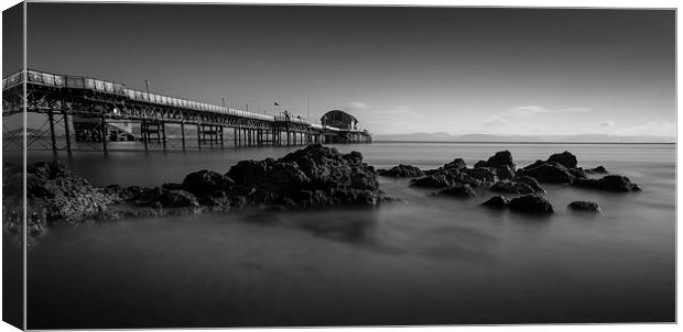  Mumbles pier and rocks Canvas Print by Leighton Collins