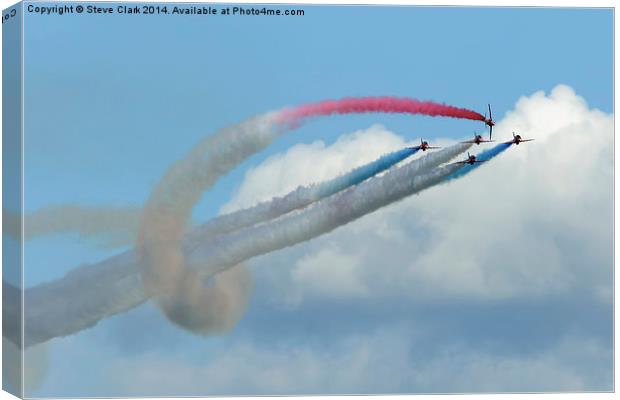  Red Arrows - Twister Canvas Print by Steve H Clark