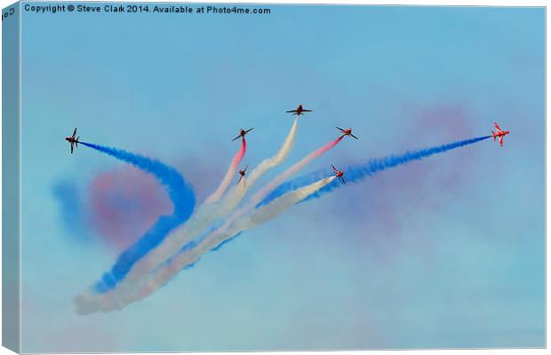  Red Arrows - Vixen Break Canvas Print by Steve H Clark