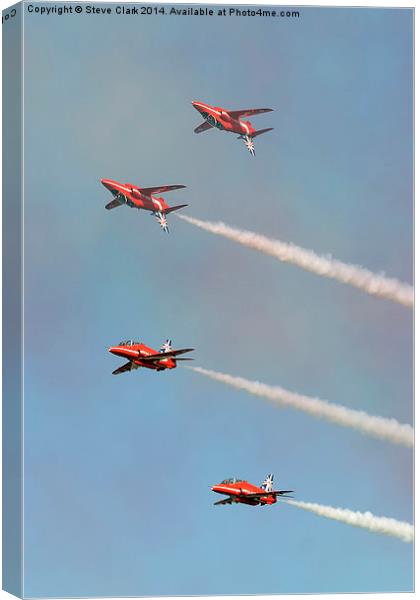  Red Arrows - Mirror Pass Canvas Print by Steve H Clark