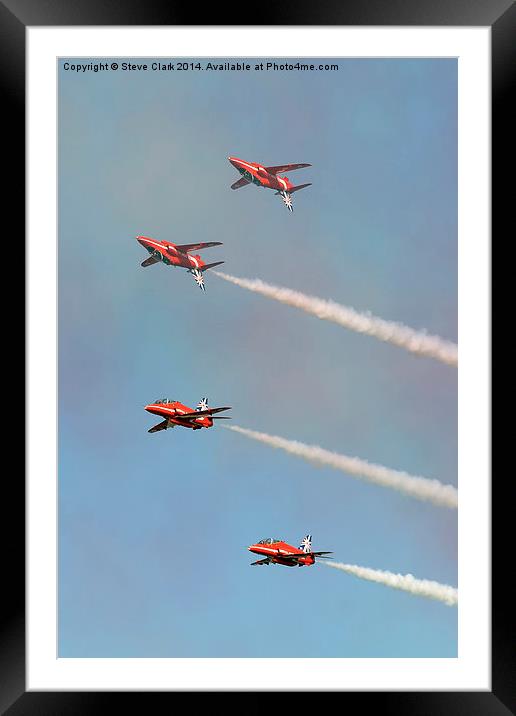  Red Arrows - Mirror Pass Framed Mounted Print by Steve H Clark