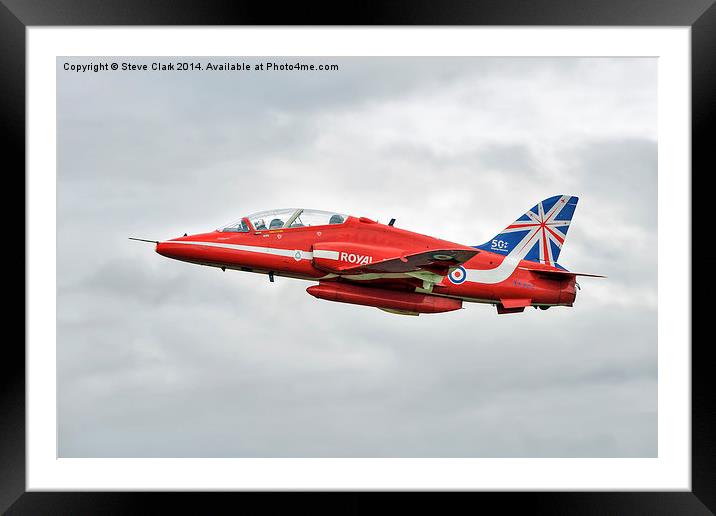  2014 Red Arrows - Hawk T1A Framed Mounted Print by Steve H Clark