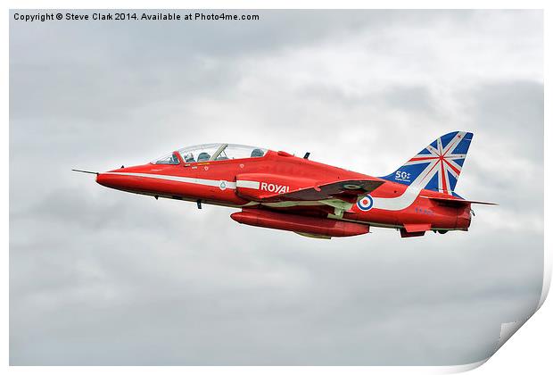  2014 Red Arrows - Hawk T1A Print by Steve H Clark