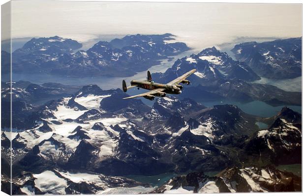 Lancaster over Greenland Canvas Print by Gary Eason