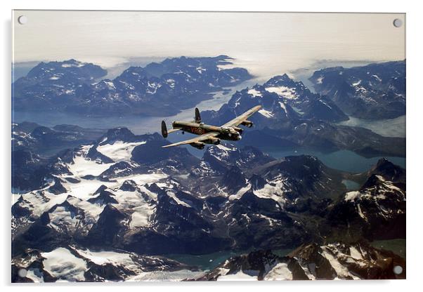 Lancaster over Greenland Acrylic by Gary Eason