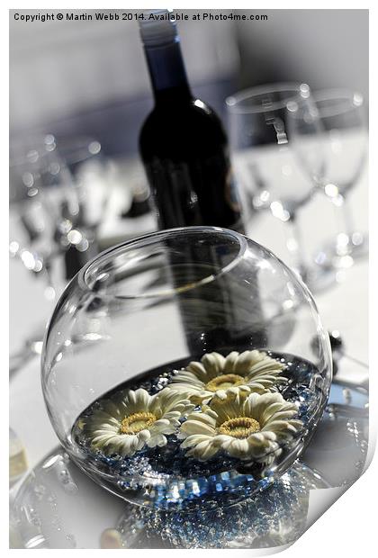  table flowers Print by Martin Webb