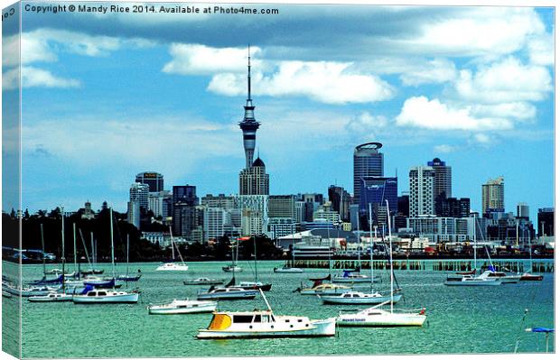  Auckland Skyline Canvas Print by Mandy Rice