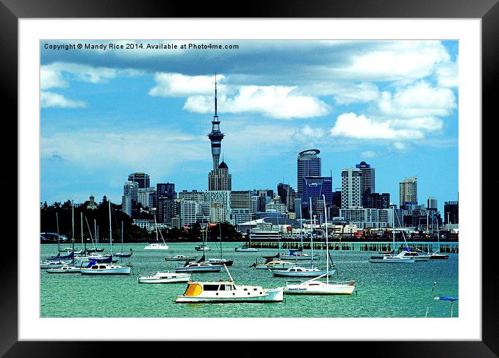  Auckland Skyline Framed Mounted Print by Mandy Rice