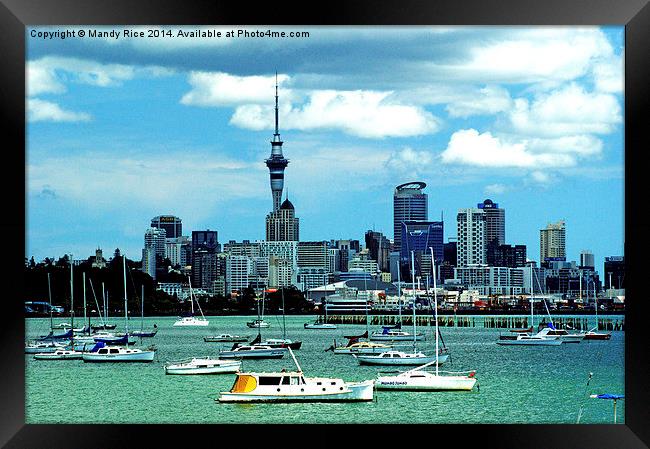  Auckland Skyline Framed Print by Mandy Rice