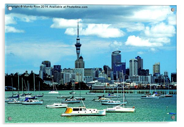  Auckland Skyline Acrylic by Mandy Rice