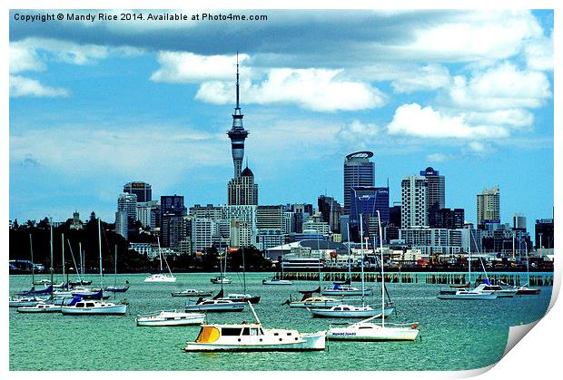  Auckland Skyline Print by Mandy Rice