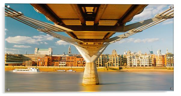  The Millennium Bridge London Acrylic by Clive Eariss