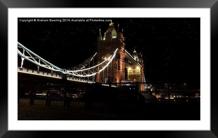  Night Night Tower Bridge Framed Mounted Print by Graham Beerling