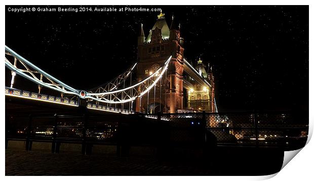  Night Night Tower Bridge Print by Graham Beerling
