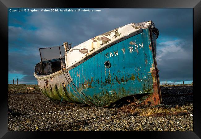  Blue Wreck on Skye Framed Print by Stephen Maher